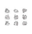 food products line icons set vector image vector image