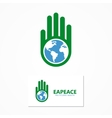logo combination of a hand and earth vector image vector image