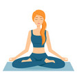 meditating woman girl in lotus position vector image