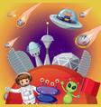 an astronaut with alien in outer space vector image vector image