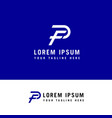 letter fp pf logo f and p monogram line style vector image
