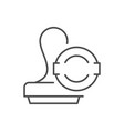 rubber stamp line outline icon vector image