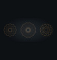 set gold sacred mandala golden geometric logos vector image vector image