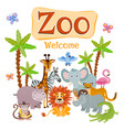 zoo with wild cartoon safari vector image