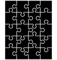 black puzzle separate parts vector image