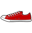 isolated modern low red sneakers vector image