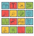 celebration icons with fireworks vector image vector image