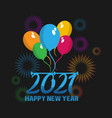 happy 2021 new year card in paper style for your vector image vector image