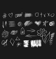 set of doodle crosses different checks hearts vector image