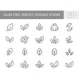 leaf line icons include icon vector image