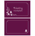 pink wedding invitation and save the date cards vector image vector image