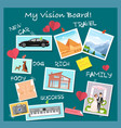 vision board collage with dreams and goals vector image vector image