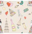 wedding seamless pattern with cute hand drawn vector image vector image