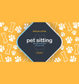 pet sitting home animals banner with cat or dog vector image vector image