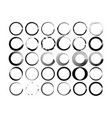 set grunge circle brush isolated vector image