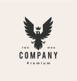 roaring bird king crown hipster vintage logo icon vector image