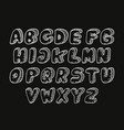 hand-drawn 3d font alphabet uppercase letters vector image