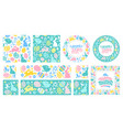 set of seamless patterns frames borders for easter vector image