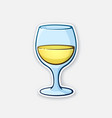 a glass white wine vector image vector image