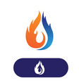 energy nature water fire flame logo vector image vector image