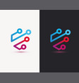high tech stylized symbol flat digital logo vector image