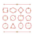 trendy red and golden empty and blank line emblems vector image vector image