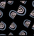 abstract rainbow doodle seamless pattern on black vector image vector image