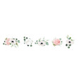 floral bouquet design ivory white blush rose art vector image vector image