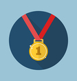 golden medal flat icon vector image vector image