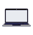 laptop computer technology frontview blue lines vector image