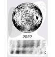 moon calendar 2022 white southern hemisphere vector image vector image