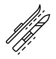 skis icon outline style vector image vector image