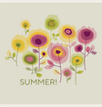 summer retro floral banner template vector image