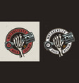 vintage motorcycle maintenance service print vector image vector image