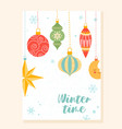 christmas greeting postcard vector image vector image