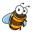 happy flying cartoon bumble or honey bee vector image vector image