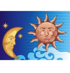 Sun and moon Royalty Free Vector Image - VectorStock