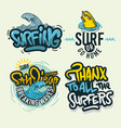 surfing style surf summer time beach life hand vector image