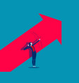 business person aiming bow to growth vector image