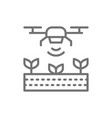 drone control for seed planting agriculture line vector image
