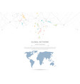 global network connection with world map vector image