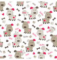 seamless pattern with dog 3 vector image vector image