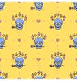 skull seamless pattern icons rose vector image