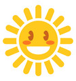 Cute weather characters happy face sun and cloud Vector Image