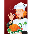 witch - chef cooking for halloween party vector image