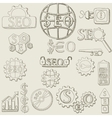 hand draw seo icons set vector image