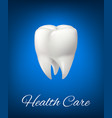 3d white tooth for dentistry health care vector image vector image