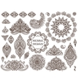 big set of henna floral elements and frames vector image