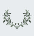 christmas wreath with branches and mistletoe vector image