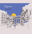 drawing sketch segovia spain vector image vector image